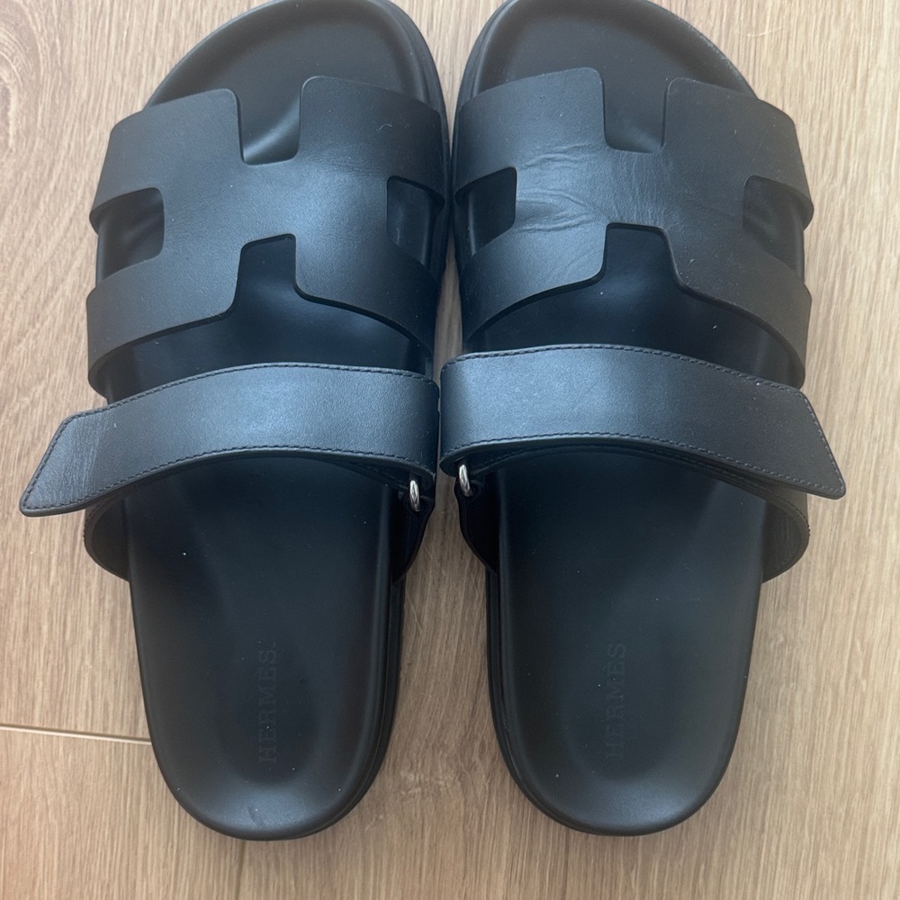 Hermes Leather Chypre Sandals - Picture 2 of 11
